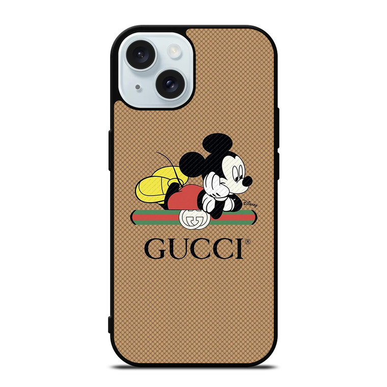 GUCCI LOGO X DISNEY MICKEY MOUSE ICON iPhone 15 Case Cover