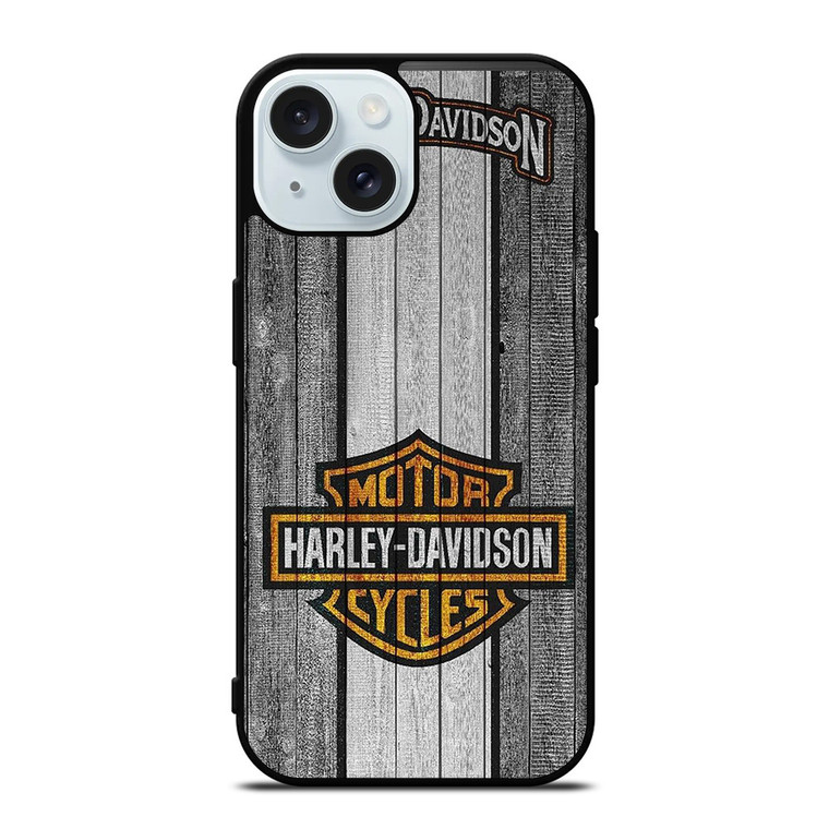 HARLEY DAVIDSON WOODEN LOGO iPhone 15 Case Cover