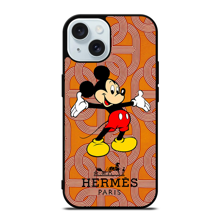 HERMES PARIS PATTERN MICKEY MOUSE DISNEY iPhone 15 Case Cover