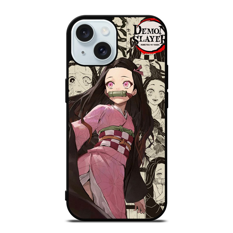 MANGA ANIME DEMON SLAYER NEZUKO KAMADO iPhone 15 Case Cover