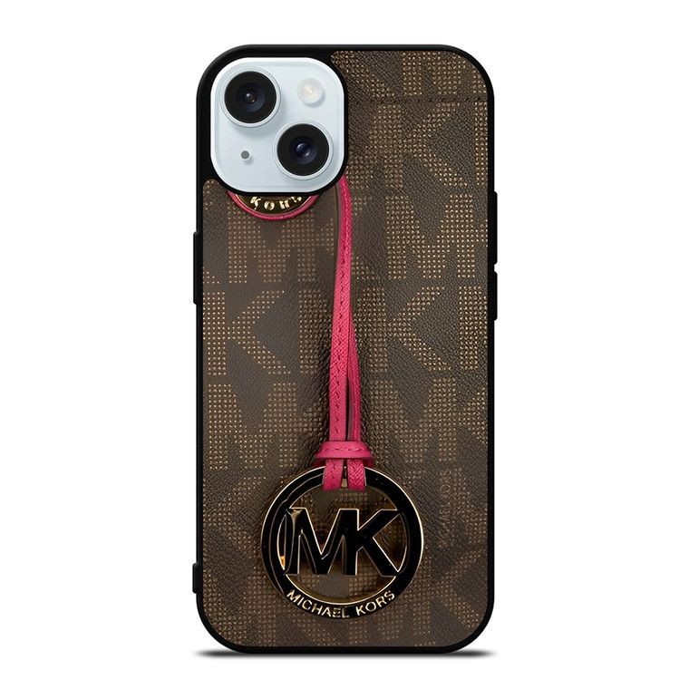 MICHAEL KORS MK PINK BROWN iPhone 15 Case Cover