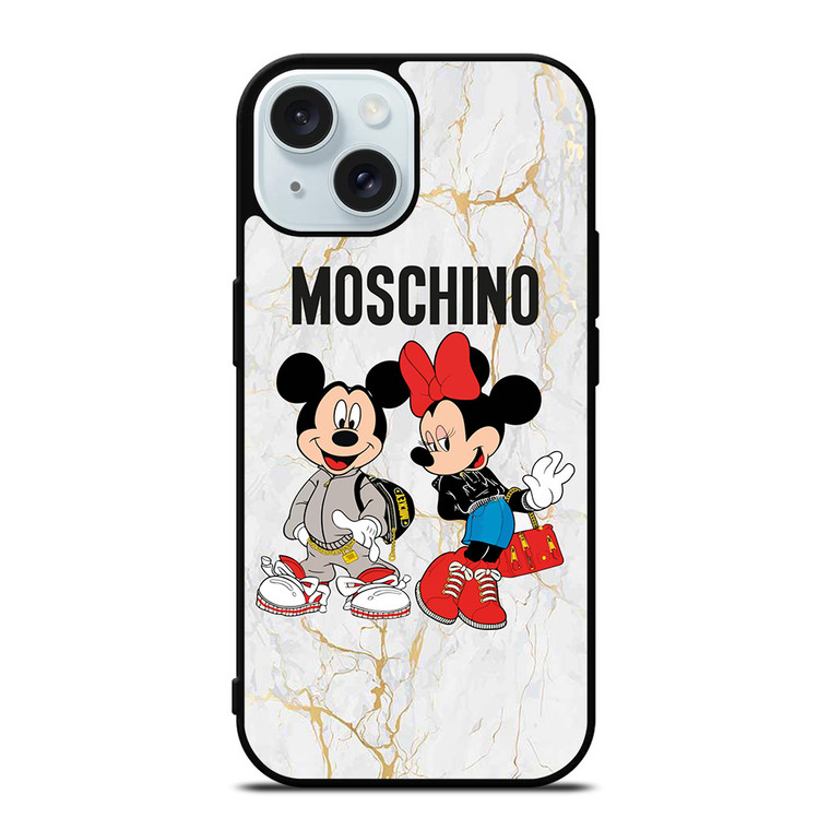 MOSCHINO MICKEY MINNIE MOUSE iPhone 15 Case Cover MOSCHINO MICKEY MINNIE MOUSE iPhone 15 Case Cover