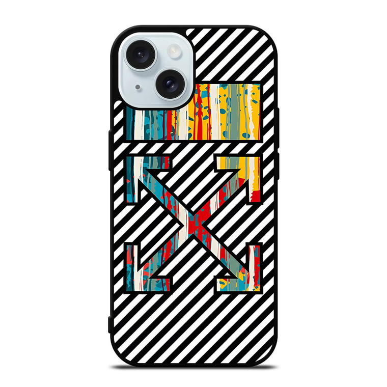 OFF WHITE LOGO COLORFUL ICON iPhone 15 Case Cover OFF WHITE LOGO COLORFUL ICON iPhone 15 Case Cover
