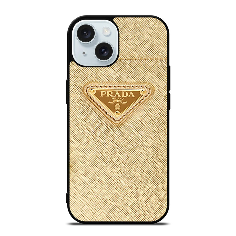PRADA LOGO GOLD iPhone 15 Case Cover