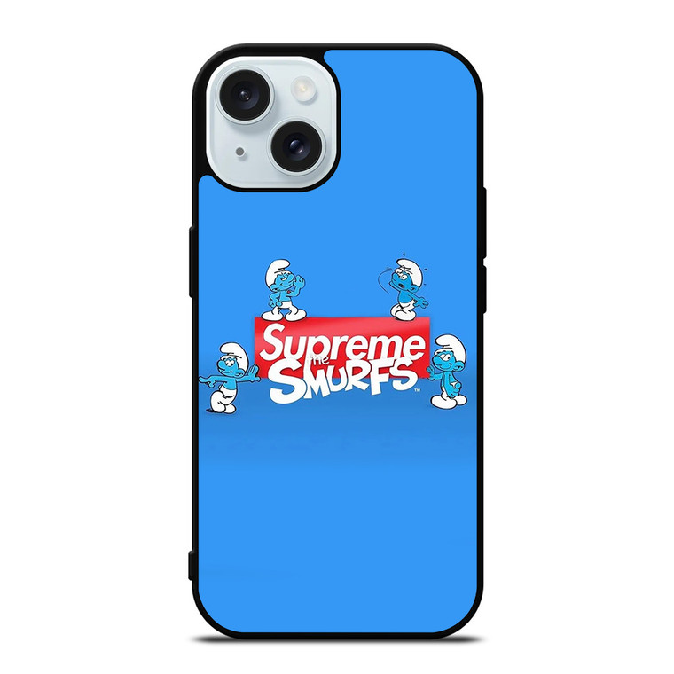 SUPREME AND THE SMURFS iPhone 15 Case Cover SUPREME AND THE SMURFS iPhone 15 Case Cover