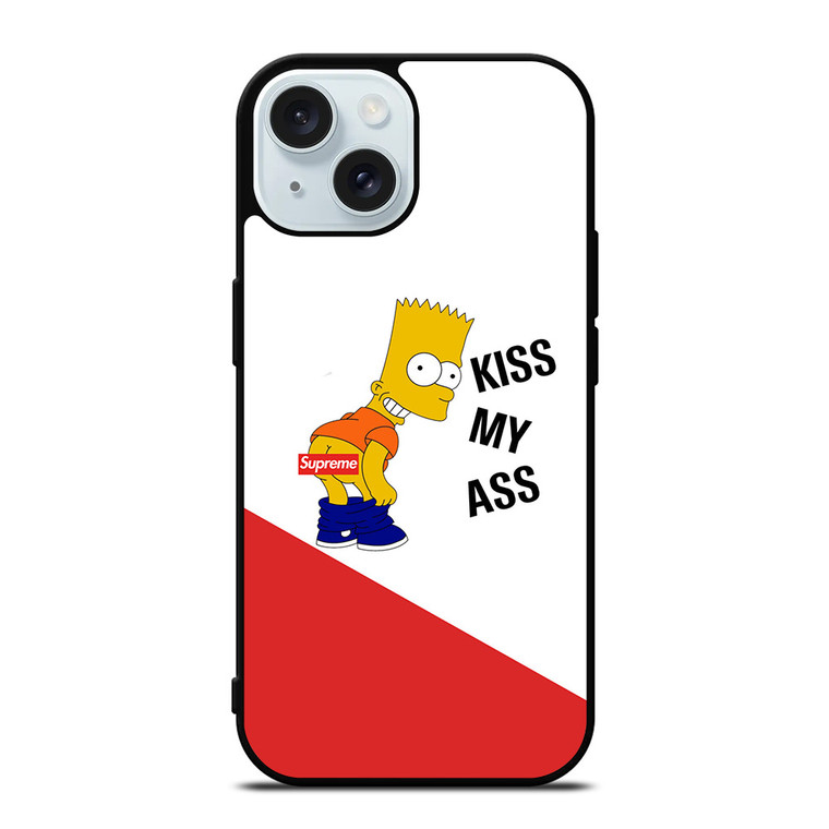 SUPREME BART SIMPSON KISS MY ASS iPhone 15 Case Cover