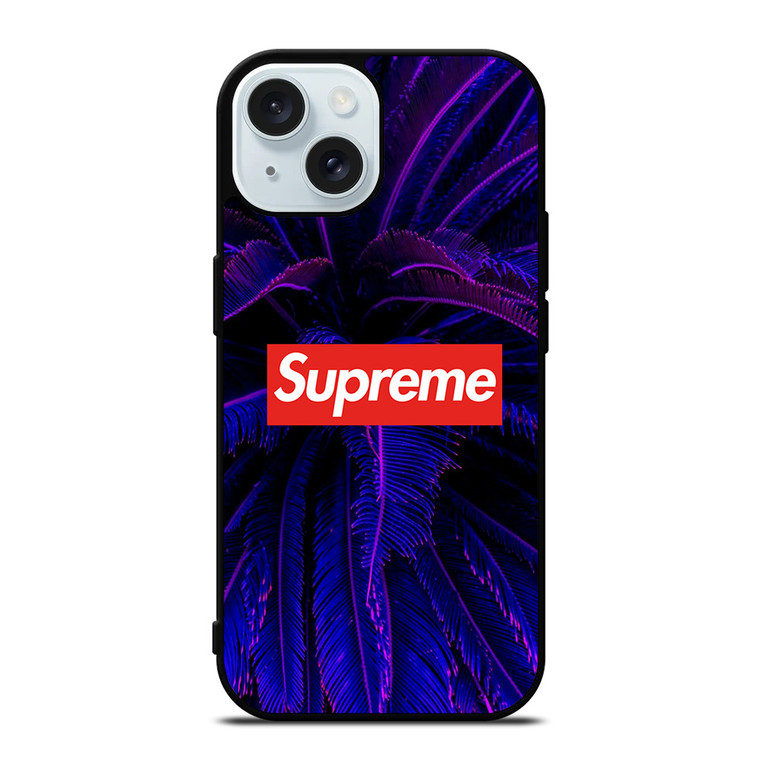 SUPREME GLOWING PALM TREE iPhone 15 Case Cover SUPREME GLOWING PALM TREE iPhone 15 Case Cover