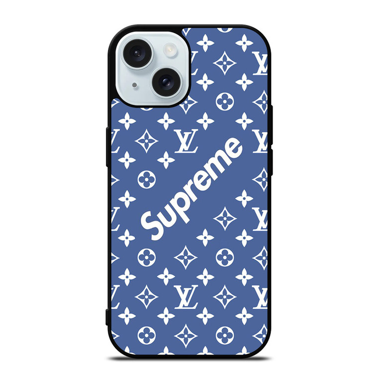 SUPREME LOUIS VUITTON BLUE iPhone 15 Case Cover