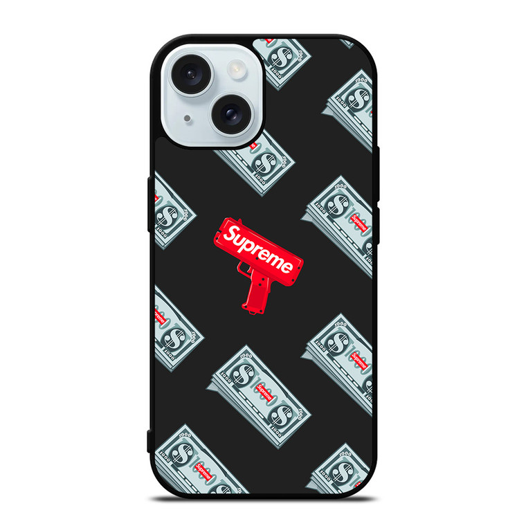 SUPREME MONEY GUN iPhone 15 Case Cover SUPREME MONEY GUN iPhone 15 Case Cover