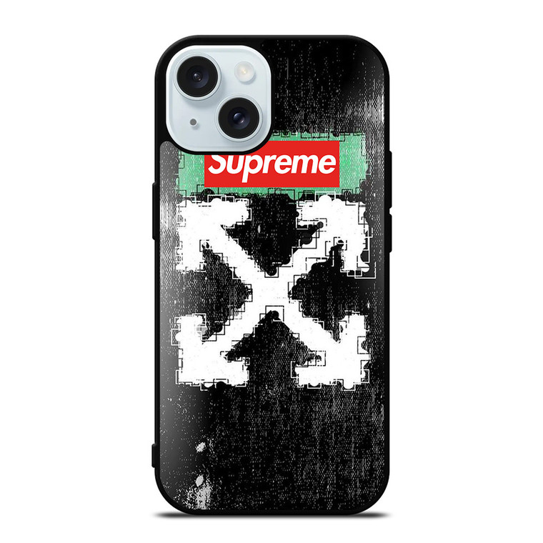 SUPREME OFF WHITE iPhone 15 Case Cover SUPREME OFF WHITE iPhone 15 Case Cover