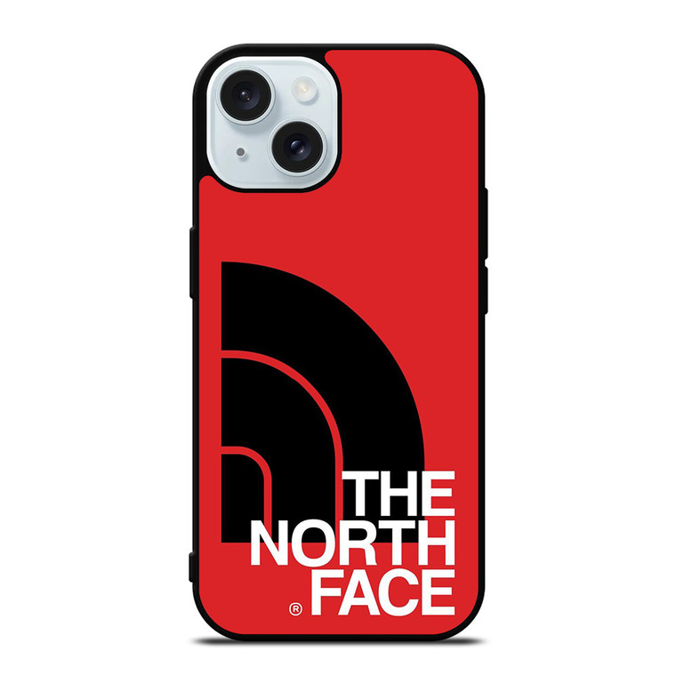 THE NORTH FACE LOGO BLACK RED iPhone 15 Case Cover THE NORTH FACE LOGO BLACK RED iPhone 15 Case Cover