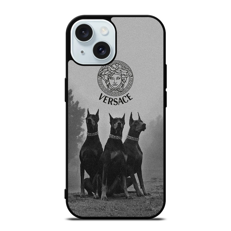 VERSACE LOGO DOBERMAN iPhone 15 Case Cover