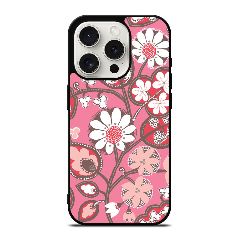 BLUSH PINK VERA BRADLEY PRINT iPhone 15 Pro Case Cover