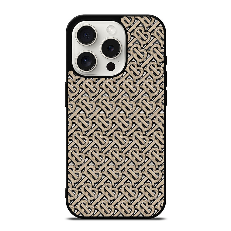 BURBERRY EMBLEM PATTERN LOGO iPhone 15 Pro Case Cover
