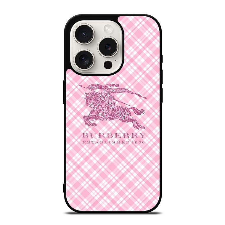 BURBERRY LOGO PINK PATTERN iPhone 15 Pro Case Cover
