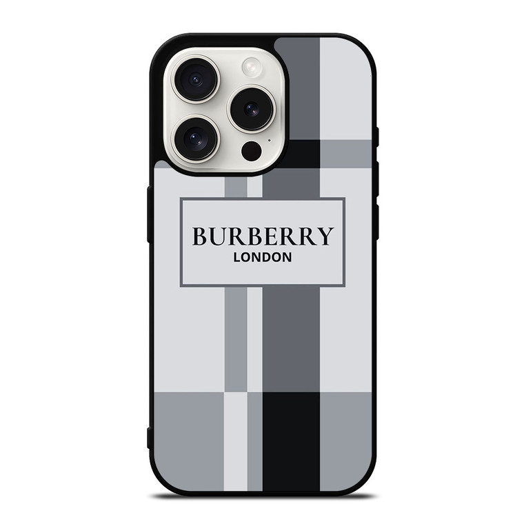 BURBERRY LONDON LOGO GREY iPhone 15 Pro Case Cover