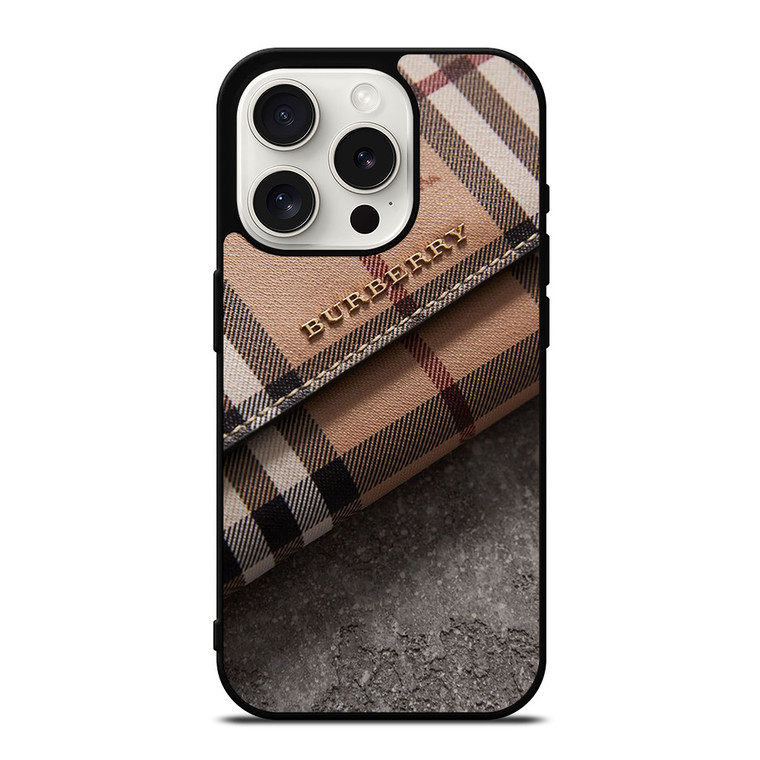 BURBERRY PATTERN ON WALLET iPhone 15 Pro Case Cover