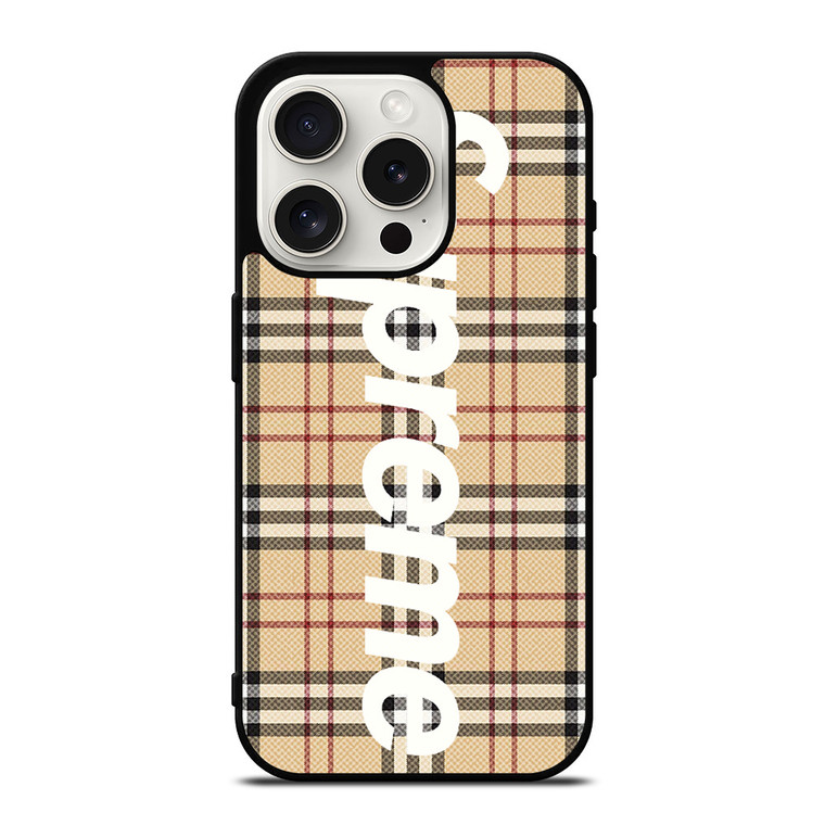 BURBERRY X SUPREME 2 iPhone 15 Pro Case Cover BURBERRY X SUPREME 2 iPhone 15 Pro Case Cover