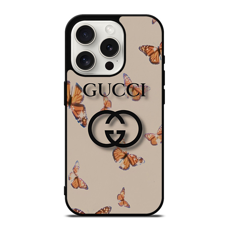 GUCCI LOGO BUTTERFLIES iPhone 15 Pro Case Cover