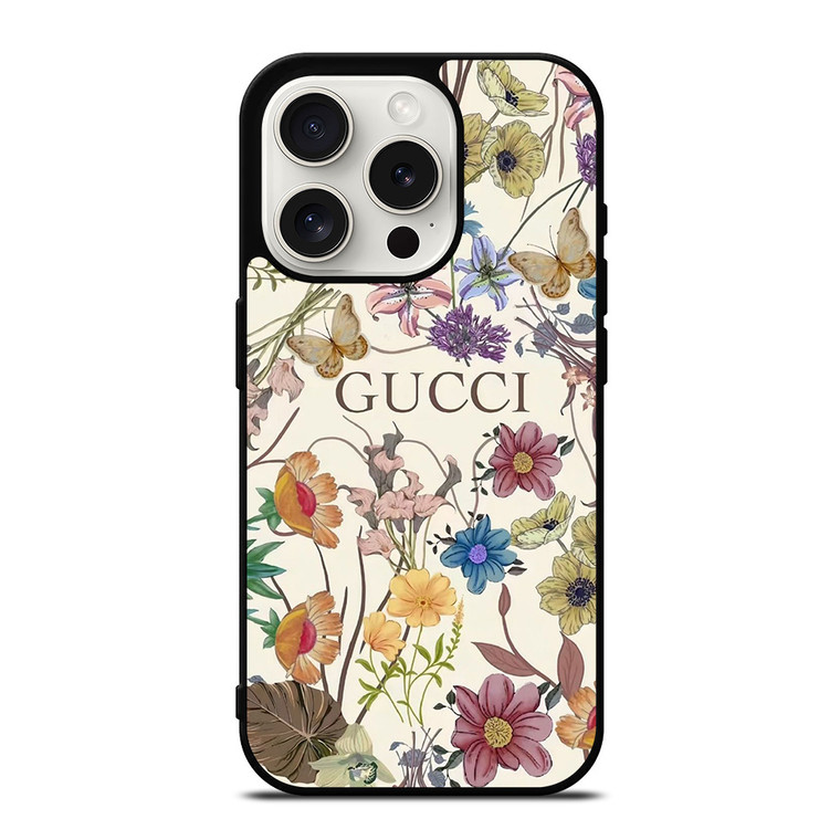 GUCCI LOGO FASHION FLOWERS iPhone 15 Pro Case Cover