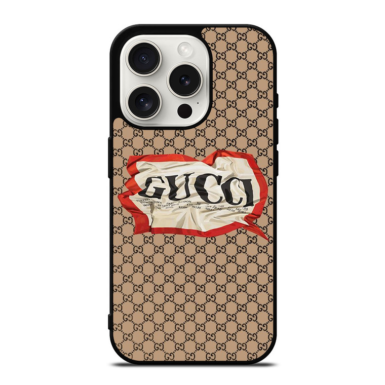 GUCCI LOGO PATTERN HEARTBREAKER iPhone 15 Pro Case Cover