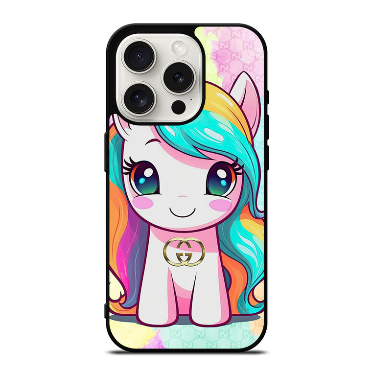 GUCCI LOGO PATTERN PRETTY UNICORN iPhone 15 Pro Case Cover