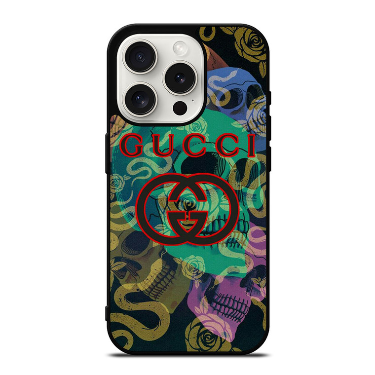 GUCCI LOGO SNAKE SKULLS ICON iPhone 15 Pro Case Cover