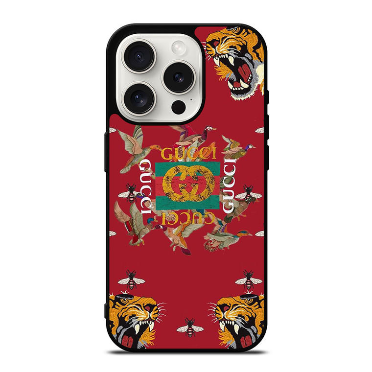 GUCCI LOGO TIGER BEE ICON iPhone 15 Pro Case Cover