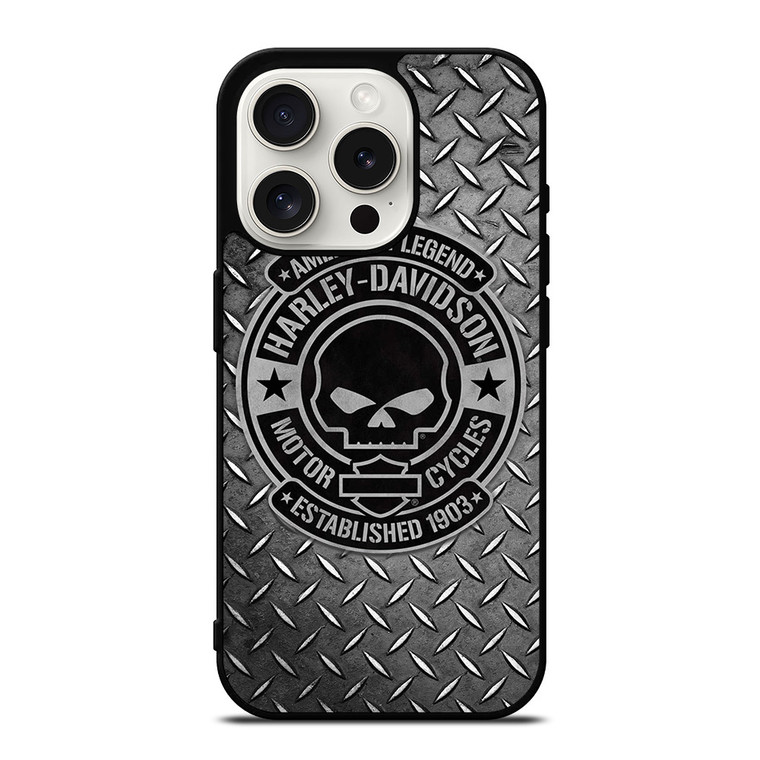 HARLEY DAVIDSON MOTORCYCLES COMPANY SKULL LOGO 1903 iPhone 15 Pro Case Cover