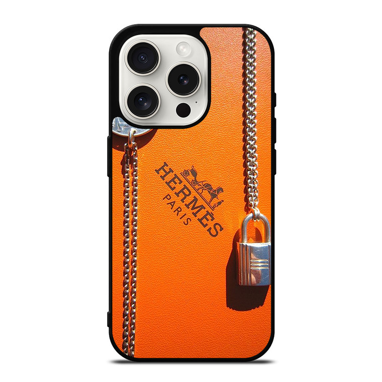 HERMES PARIS LOGO COIN AND PADLOCK iPhone 15 Pro Case Cover HERMES PARIS LOGO COIN AND PADLOCK iPhone 15 Pro Case Cover