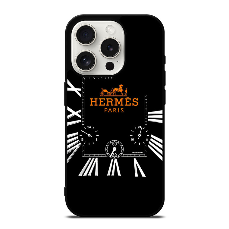 HERMES PARIS LOGO WATCH iPhone 15 Pro Case Cover
