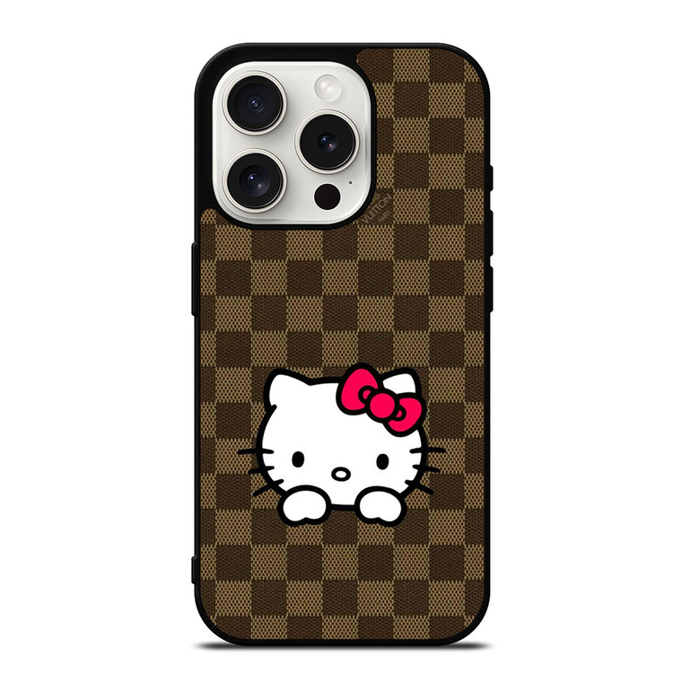 LOUIS VUITTON LOGO LV PATTERN HELLO KITTY iPhone 15 Pro Case Cover