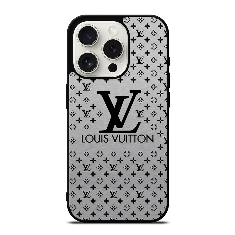 LOUIS VUITTON LV LOGO GRAY iPhone 15 Pro Case Cover