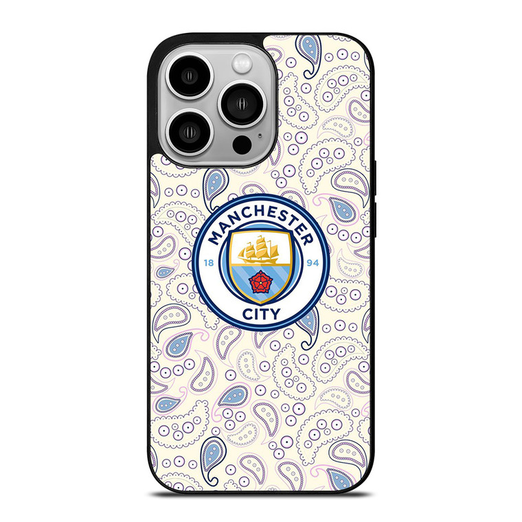 MANCHESTER CITY PUMA PATTERN  iPhone 14 Pro Case Cover