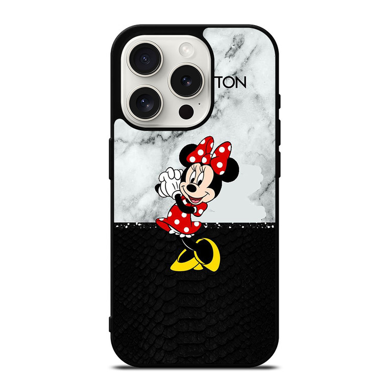 LOUIS VUITTON LV X MINNIE MOUSE DISNEY SNAKE MARBLE iPhone 15 Pro Case Cover