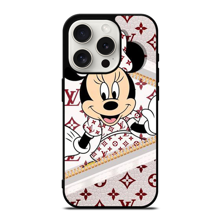 LOUIS VUITTON LV ZIPPER X MINNIE MOUSE DISNEY iPhone 15 Pro Case Cover