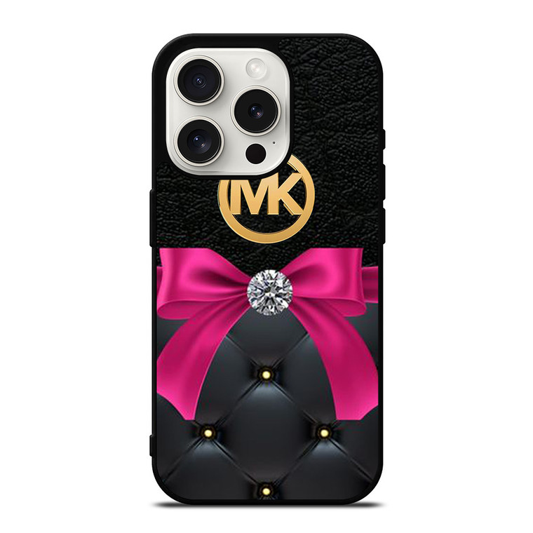 MICHAEL KORS MK LOGO PINK RIBBON iPhone 15 Pro Case Cover