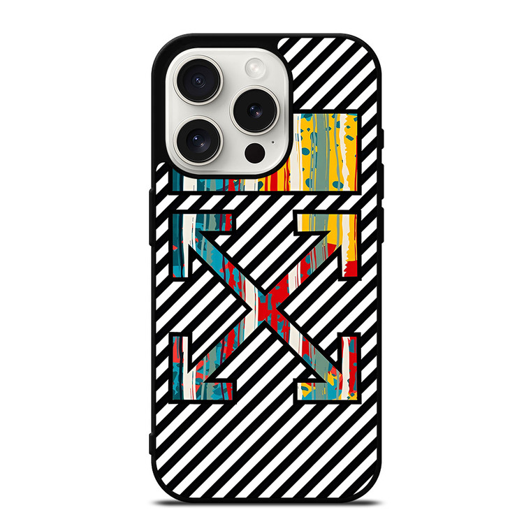 OFF WHITE LOGO COLORFUL ICON iPhone 15 Pro Case Cover OFF WHITE LOGO COLORFUL ICON iPhone 15 Pro Case Cover