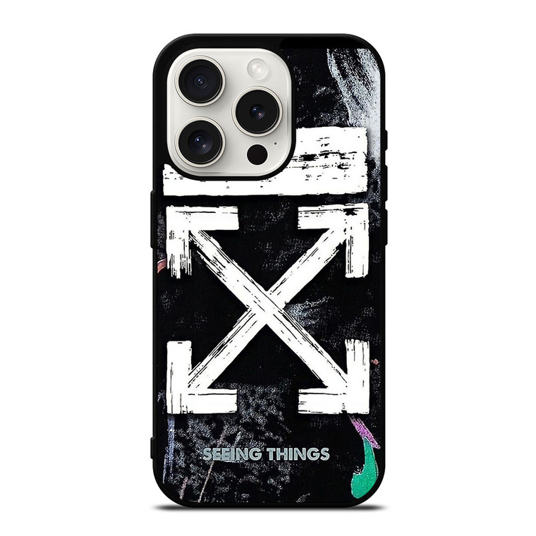 OFF WHITE LOGO SEEING THINGS iPhone 15 Pro Case Cover