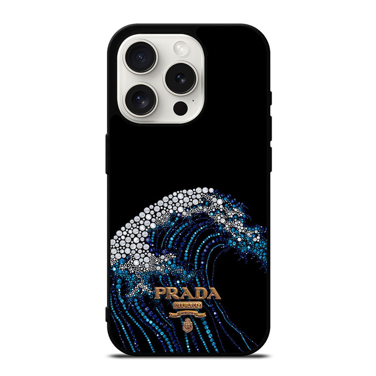 PRADA LOGO DIAMOND WAVE iPhone 15 Pro Case Cover PRADA LOGO DIAMOND WAVE iPhone 15 Pro Case Cover