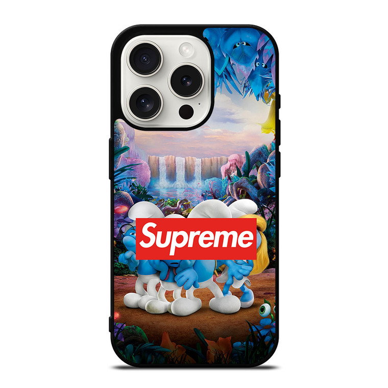 SUPREME AND THE SMURFS 2 iPhone 15 Pro Case Cover SUPREME AND THE SMURFS 2 iPhone 15 Pro Case Cover