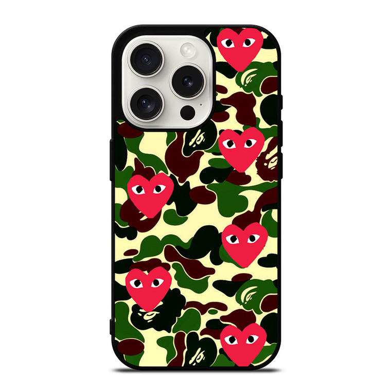 SUPREME BAPE COMME DES GARCONS iPhone 15 Pro Case Cover SUPREME BAPE COMME DES GARCONS iPhone 15 Pro Case Cover