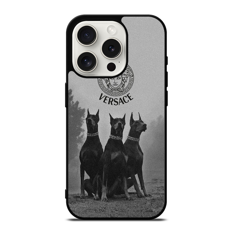 VERSACE LOGO DOBERMAN iPhone 15 Pro Case Cover