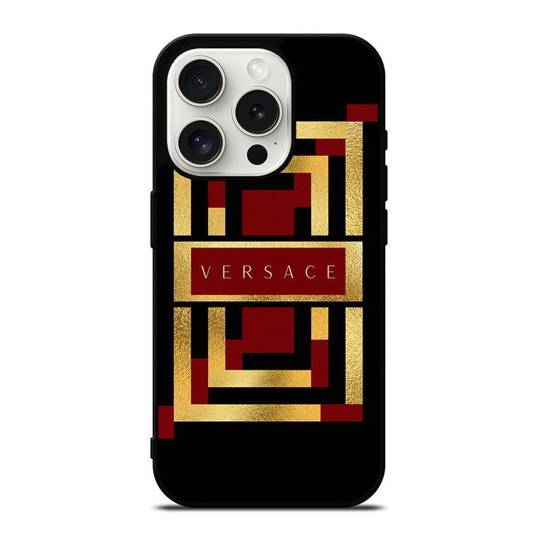 VERSACE LOGO RED GOLD ICON iPhone 15 Pro Case Cover