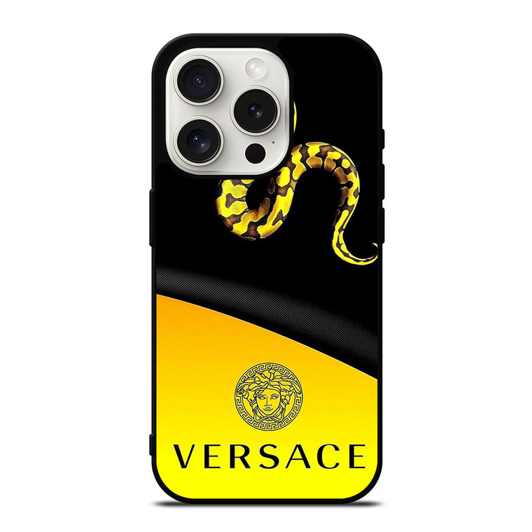VERSACE LOGO SNAKE ICON YELLOW iPhone 15 Pro Case Cover