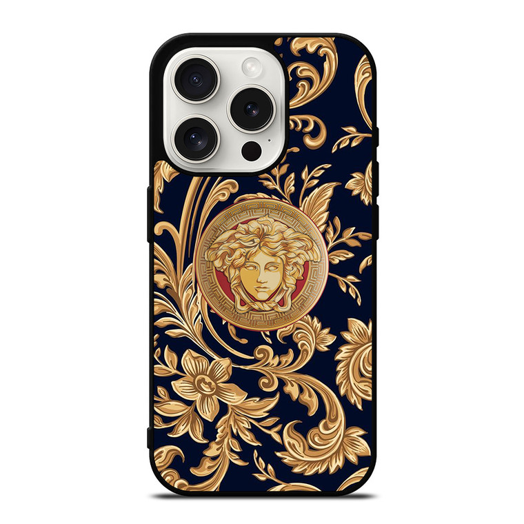 VERSACE MEDUSA GOLD CRAFT iPhone 15 Pro Case Cover