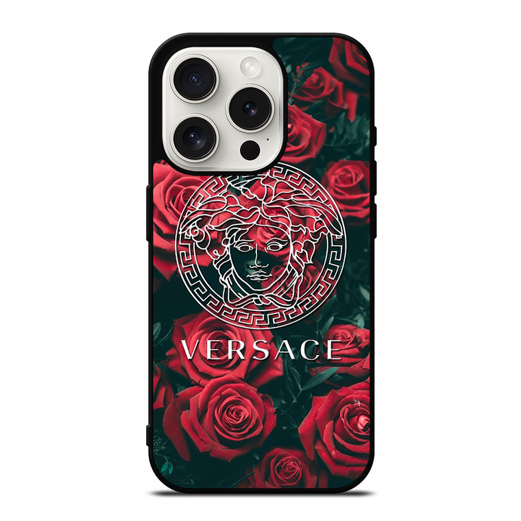 VERSACE RED ROSE iPhone 15 Pro Case Cover