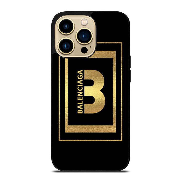 BALENCIAGA LOGO GOLD iPhone 14 Pro Max Case Cover