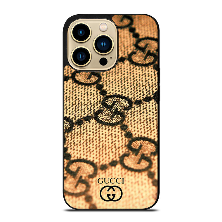 BROWN GUCCI LOGO PATTERN ART iPhone 14 Pro Max Case Cover