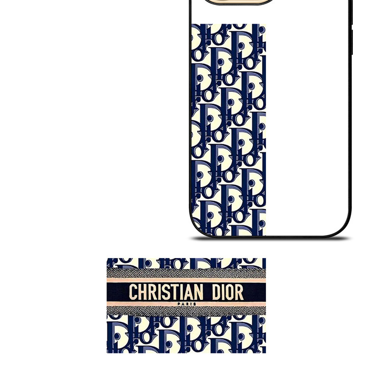 CHRISTIAN DIOR PARIS LOGO PATTERN iPhone 14 Pro Max Case Cover